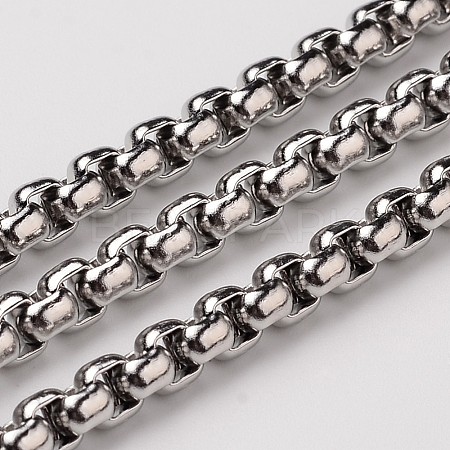 304 Stainless Steel Venetian Chains Box Chains CHS-H001-5mm-05P-1