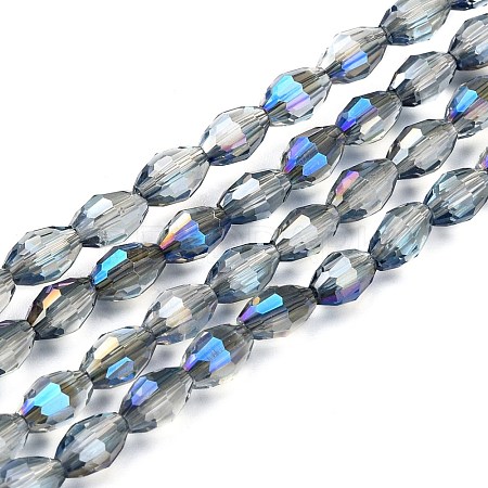 Electroplate Glass Beads Strands EGLA-J013-4x6mm-H03-1