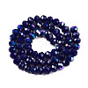 Electroplate Opaque Solid Color Glass Beads Strands EGLA-A044-P8mm-L07-3