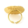 Ion Plating(IP) 304 Stainless Steel Textured Round Open Cuff Ring for Women RJEW-C083-18G-3
