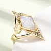 Brass Micro Pave Cubic Zirconia Cuff Rings for Women GG-CBA7610-11G-03-3
