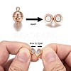 Rack Plating Brass Magnetic Clasps with Loops LS-KK-F801-02B-RG-5