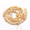 Natural Yellow Jade Beads Strands G-Q952-24-6x8-2