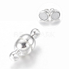 Round Brass Magnetic Clasps with Loops X-KK-D331-S-1