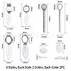Tibetan Style Bookmark Cabochon Settings and Transparent Oval Glass Cabochons TIBE-SC0001-05-3