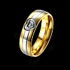 Valentine's Day Gifts Heart Titanium Steel Couple Rings For Men RJEW-BB16469-7-2