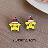 Christmas Theme Resin Stud Earrings FS-WG62E75-05-1