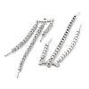 Rhodium Plated Chains Tassel 925 Sterling Silver Micro Pave Cubic Zirconia Peg Bails STER-Q192-29P-2