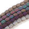 Electroplated Natural Lava Rock Bead Strands G-E497-D-1