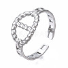 304 Stainless Steel Oval Open Cuff Ring RJEW-T023-09P-3