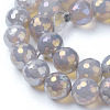 Electroplate Natural Grey Agate Beads Strands G-F627-01-D01-3