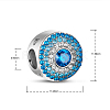 TINYSAND Rhodium Plated 925 Sterling Silver The World of Blue Cubic Zirconia European Beads TS-C-182-2