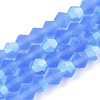 Imitate Austrian Crystal Bicone Frosted Glass Beads Strands GLAA-F029-TM4mm-A07-1