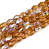 Transparent Electroplate Glass Beads Strands EGLA-N023-6x8mm-A06-1