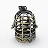 Brass Rack Plating Cage Pendants KK-F722-41AB-RS-1
