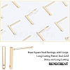 BENECREAT 30Pcs Brass Stud Earring Findings KK-BC0009-06-5
