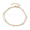 Brass Double Layer Chain Anklets AJEW-AN00604-1