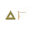 Brass with Enamel Stud Earring Findings KK-S356-673G-NF-3