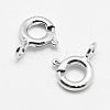 Anti-Tarnish Rhodium Plated 925 Sterling Silver Spring Ring Clasps LS-STER-K167-076A-P-2
