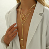 Stainless Steel Disc Tassel Double Layered Adjustable Slider Women's Necklaces SJ4314-4