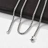 Tarnish Resistant 304 Stainless Steel Venetian Chain Box Chain Necklace Making STAS-A028-N031P-A-2