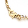 Golden Plated Brass Cubic Zirconia Cup Chain Bracelets BJEW-H0001-01G-3
