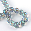 Electroplate Glass Beads Strands X-EGLA-Q062-8mm-A01-3