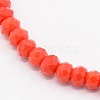 Opaque Solid Color Crystal Glass Faceted Rondelle Beads Strands X-GLAA-F025-A08-1