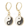 3 Pairs 3 Style Flat Round with Yin Yang Alloy Enamel Dangle Earrings & Stud & Leverback Earrings EJEW-JE04893-4