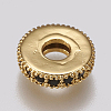 Brass Micro Pave Cubic Zirconia Bead Spacers LS-ZIRC-K074-11A-02G-2