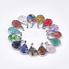 Natural & Synthetic Mixed Stone/Shell Pendants STAS-T043-02-1