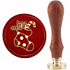 Brass Wax Seal Stamp with Handle AJEW-WH0184-0653-1
