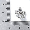 Rack Plating Brass Micro Pave Colorful Cubic Zirconia 5-Petal Flower Connector Charms KK-A234-068P-3