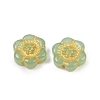Baking Paint and Golden Metal Enlaced Glass Beads DGLA-T004-10C-2
