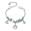 Alloy Snake Chain Charms Bracelets BJEW-JB11448-01-2