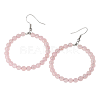 Fashionable Natural Rose QuartzHoop Earrings for Women KJ9273-6-1