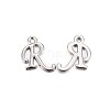 Platinum Plated Alloy Letter Pendants X-PALLOY-J718-01P-R-1