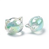 UV Plating Rainbow Iridescent Acrylic Beads OACR-H015-05D-4