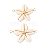 Natural Mixed Cowrie Shell Connector Charms PALLOY-JF03858-02-1