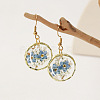 Alloy Epoxy Dried Flower Dangle Earrings FS-WGABF6D-07-1