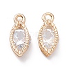Alloy Clear Cubic Zirconia Charms ZIRC-A022-02G-1