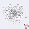 Anti-Tarnish Rhodium Plated 925 Sterling Silver Saw Cut Open Jump Rings STER-F036-02P-0.6x6mm-4