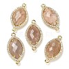 Natural & Synthetic Mixed Stone Faceted Horse Eye Connector Charms G-G181-07G-2