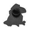 Crow with Flower Enamel Pins JEWB-K040-01B-2