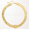 Brass Flat Round Link Chain Necklace CU2366-1