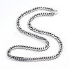 Non-Tarnish Men's 304 Stainless Steel Diamond Cut Cuban Link Chain Necklaces NJEW-L173-002A-P-2