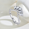 304 Stainless Steel & Cubic Zirconia Finger Rings for Women WG882F8-02-1