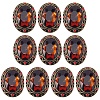 10Pcs 1-Hole Alloy Rhinestone Shank Buttons BUTT-GF0003-52A-1