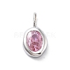 925 Sterling Silver Cubic Zirconia Oval Charms STER-S006-01S-J-1