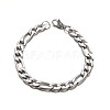 Boy's 304 Stainless Steel Mother-Son Figaro Chain Bracelets BJEW-E233-04P-1